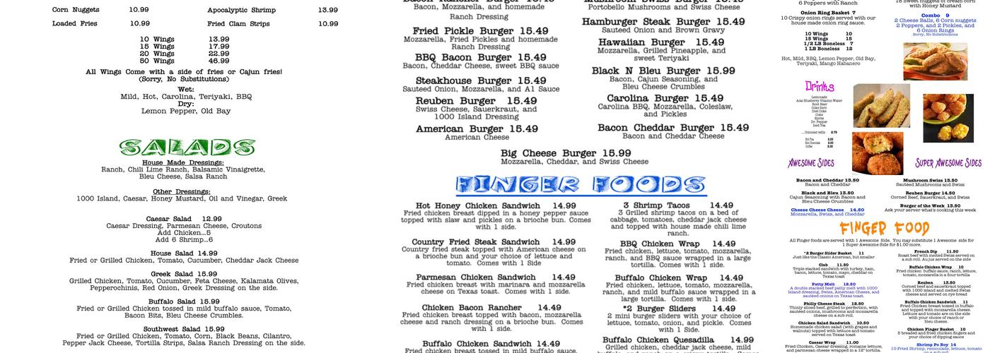 Tidbits Grill Menu