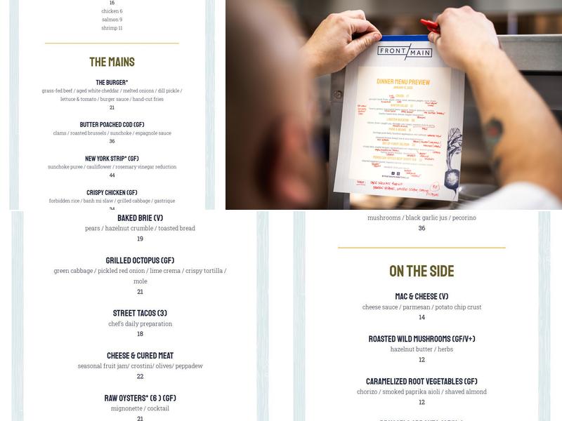 Front & Main Menu