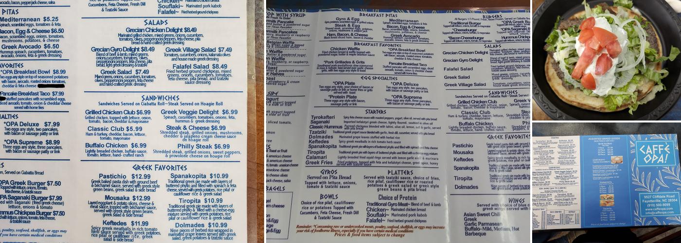 Caffé OPA Menu