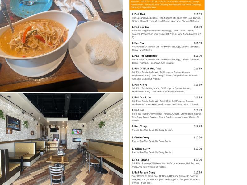 Kitchen 21 Thai & Pho Menu