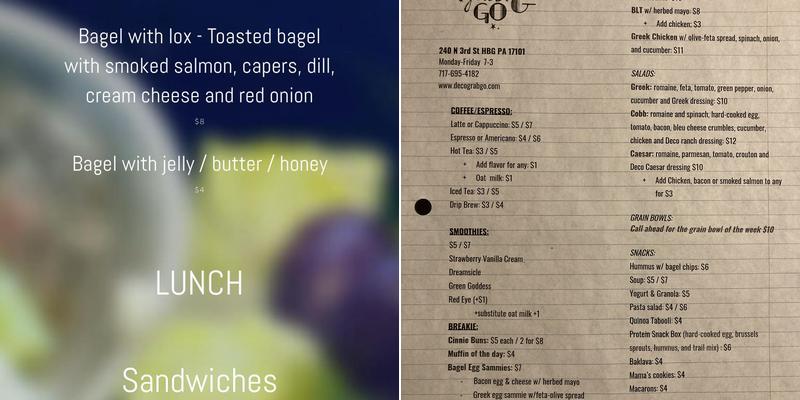 Deco Grab & Go Menu