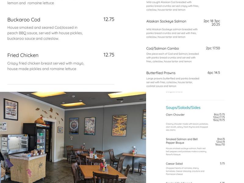 Not Just Fish and Chips Menu