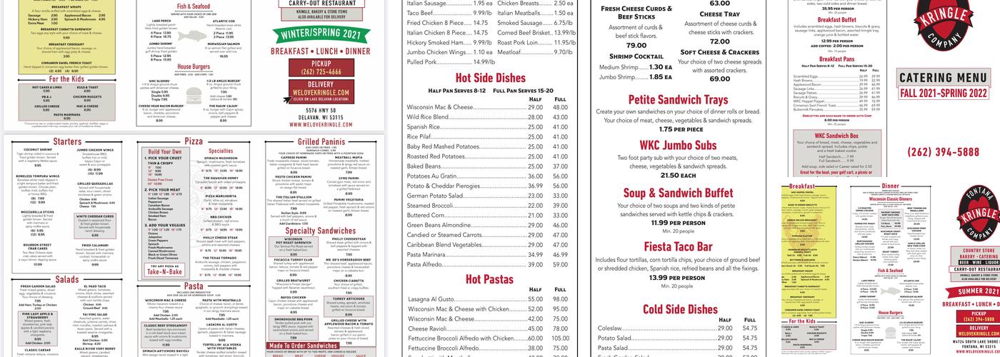 Fontana Catering Company Menu
