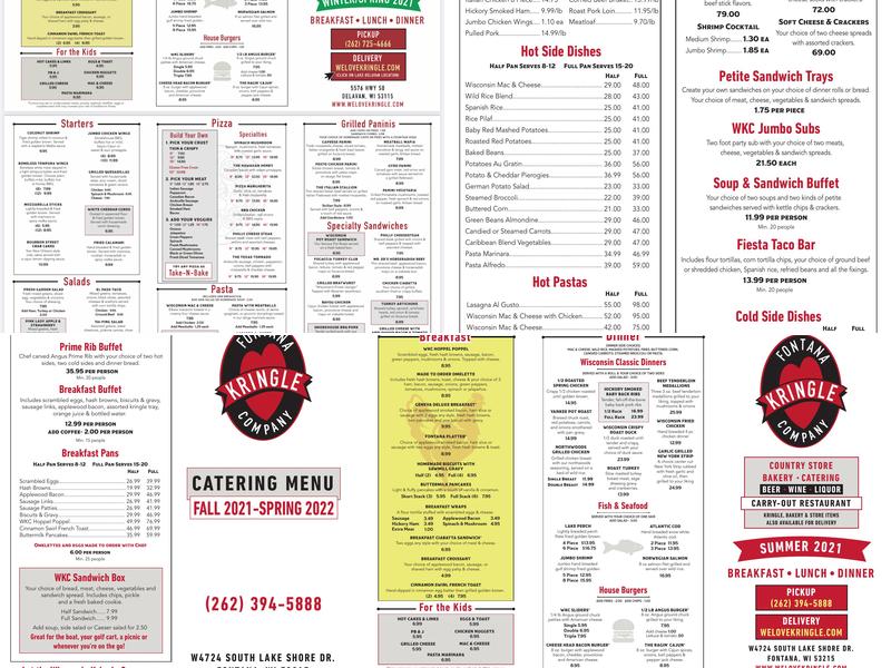 Fontana Catering Company Menu