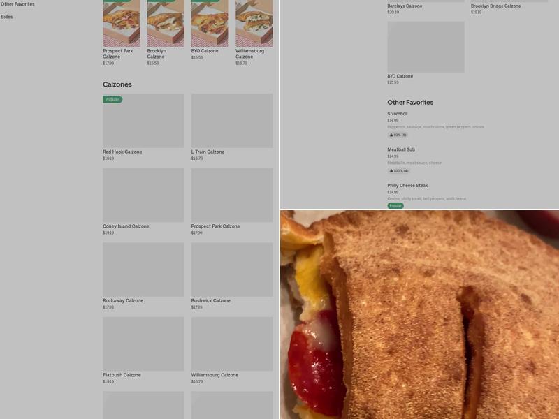 Brooklyn Calzones Menu