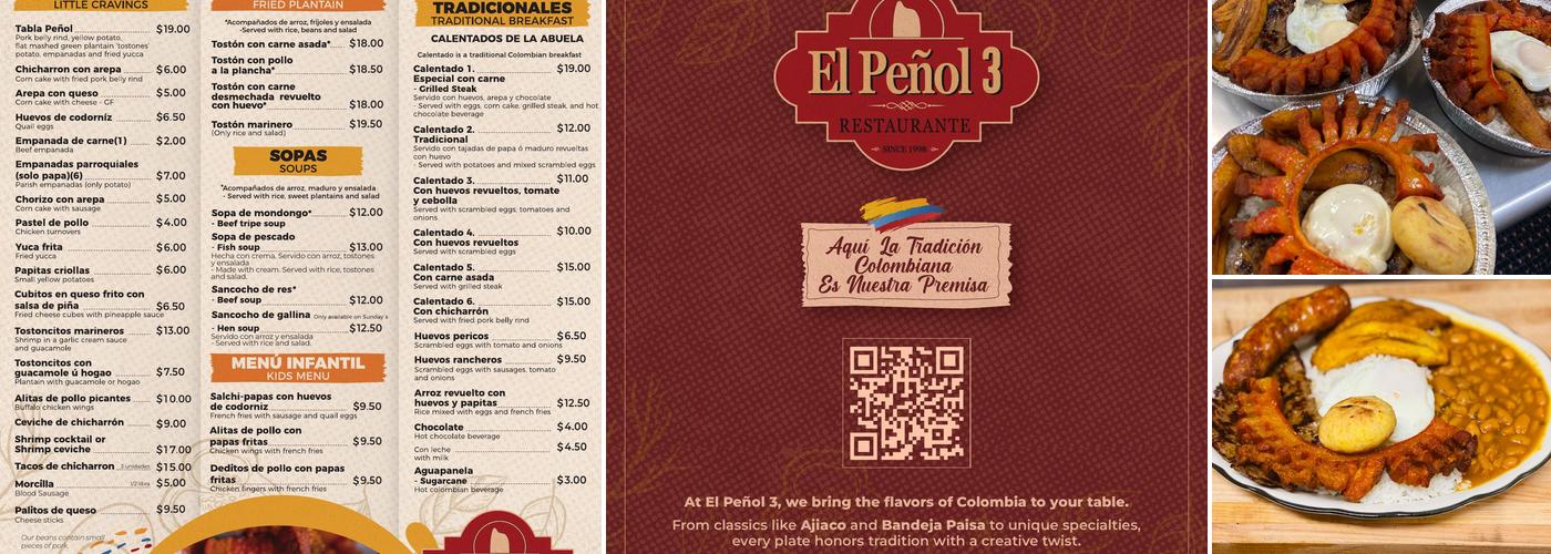 El Peñol 3 Menu