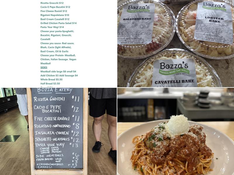 Bozza Pasta Menu