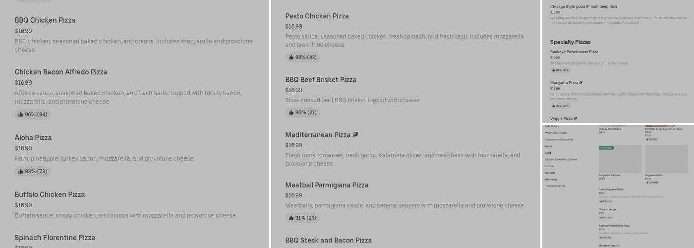 Calzone Zone Menu