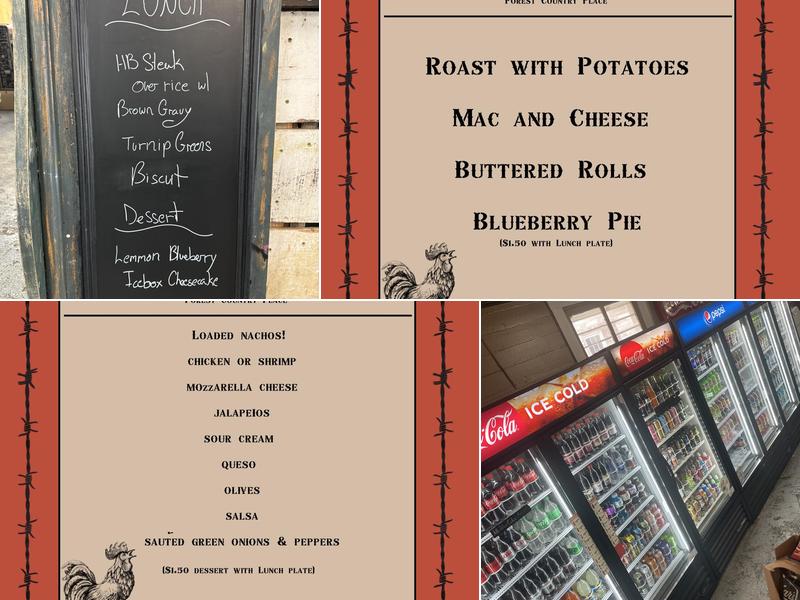 Forest Country Place Menu