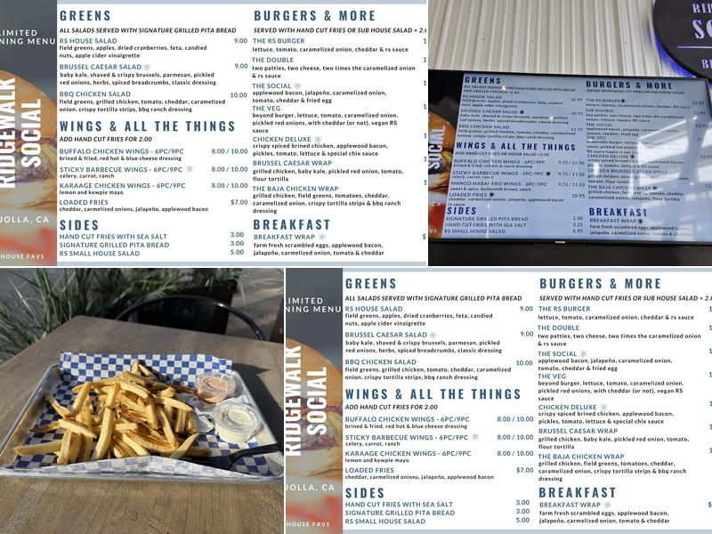 Ridgewalk Social Menu