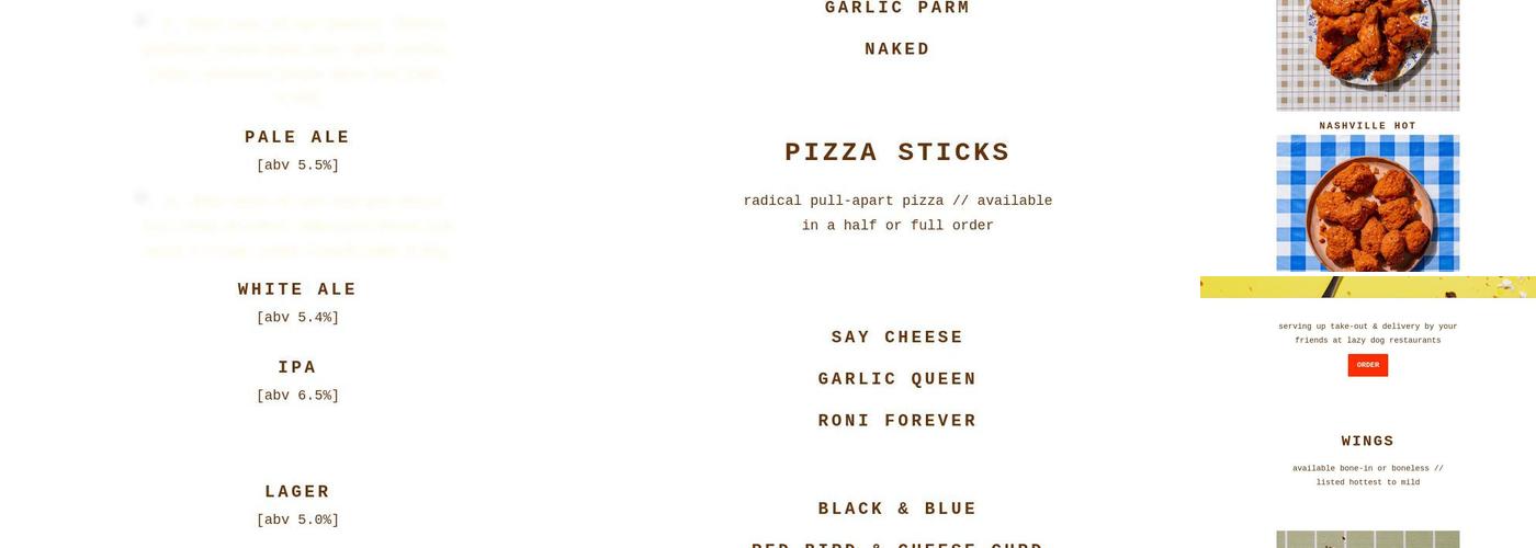 Jolene's Wings & Beer Menu