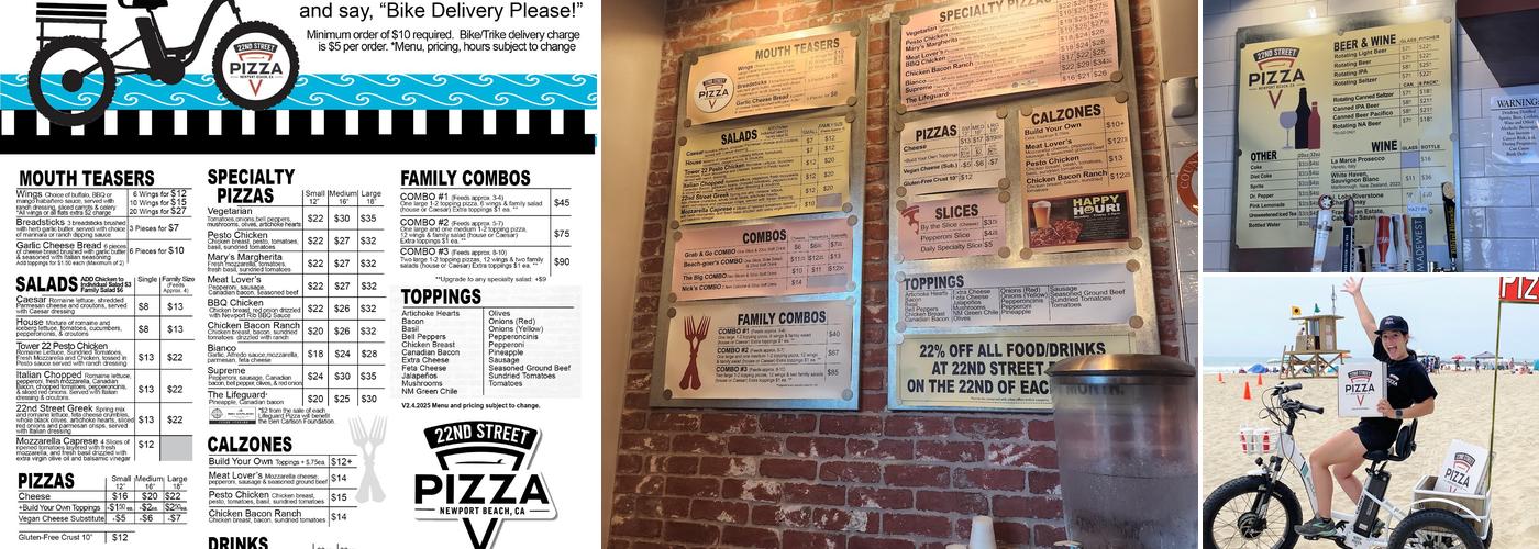 22nd Street Pizza Menu