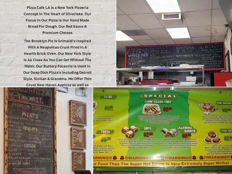 Pizza Cafe LA Menu