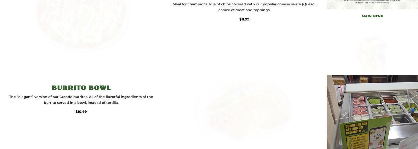 Juan's Mexican Grill Oldsmar Menu