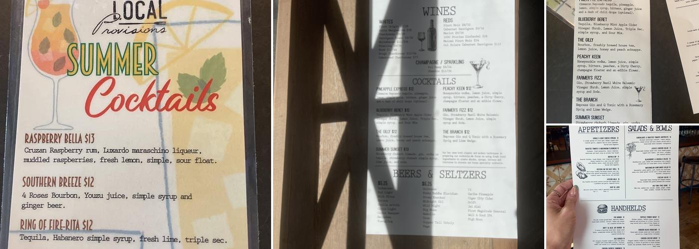 Local Provisions Menu