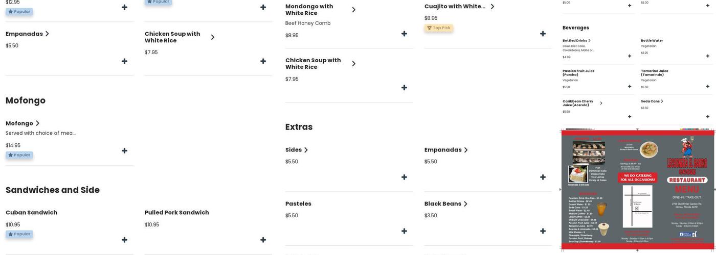 Lechonera El Barrio Menu