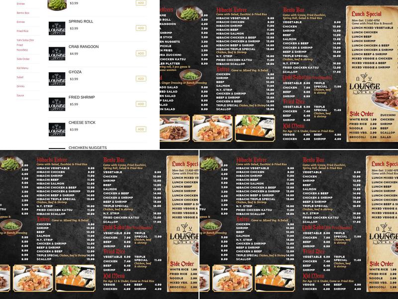 NY Lounge Menu