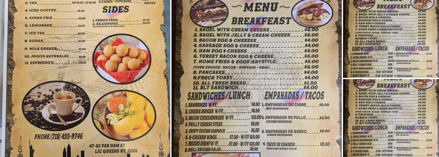 Don Dean Bakery Menu