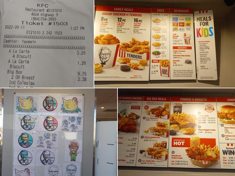 KFC Menu