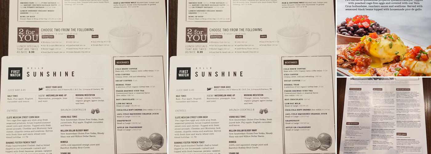 First Watch Menu