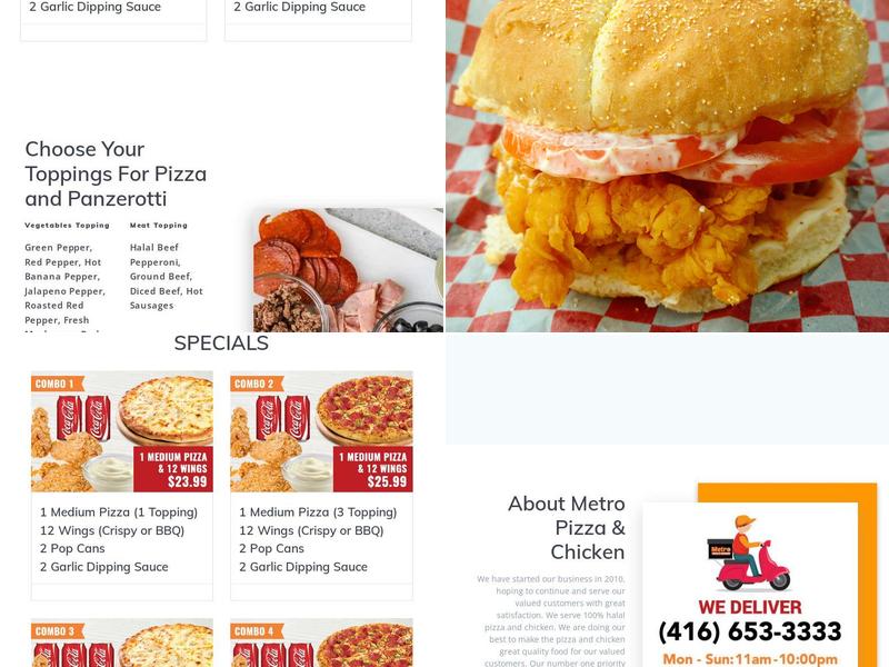 Metro Pizza & Chicken Menu