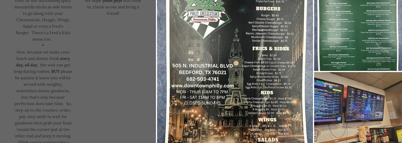 Fred's Downtown Philly Menu