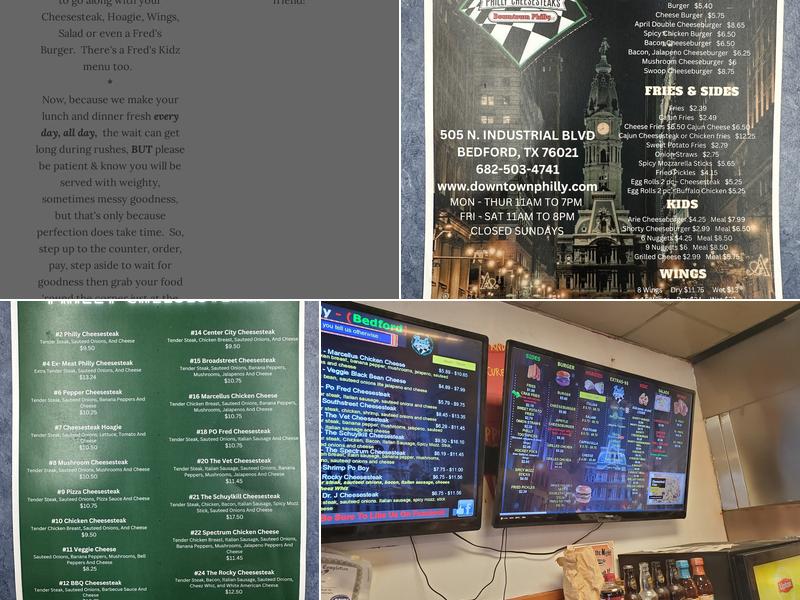 Fred's Downtown Philly Menu