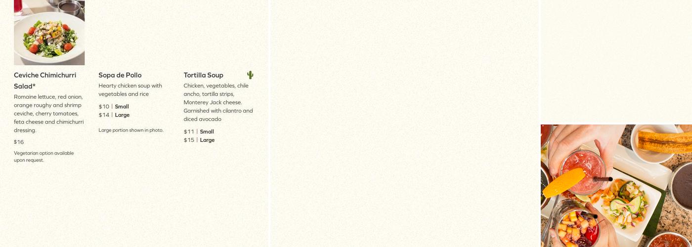 Gloria's Latin Cuisine Menu