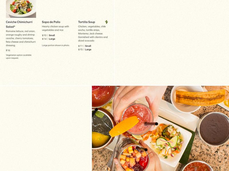 Gloria's Latin Cuisine Menu