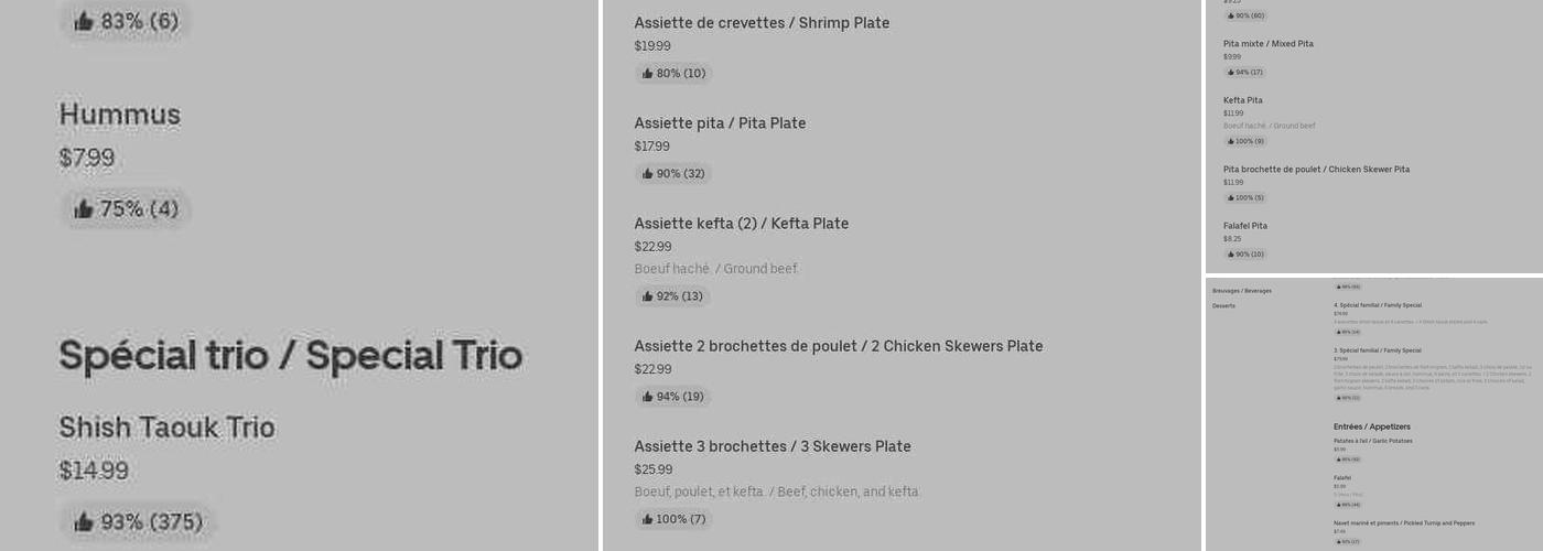 O Shish Taouk Menu