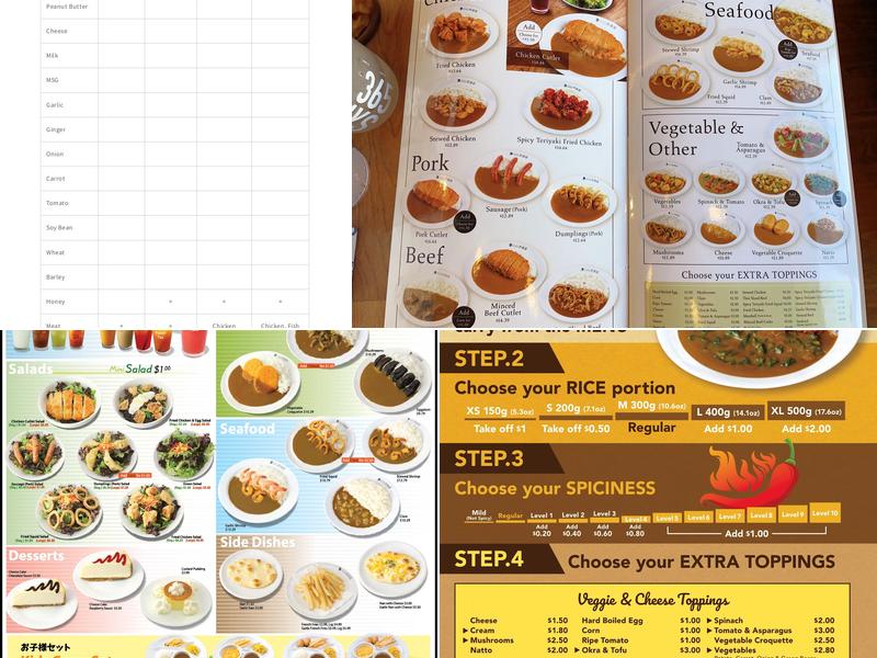 CoCo Ichibanya SAN DIEGO Menu