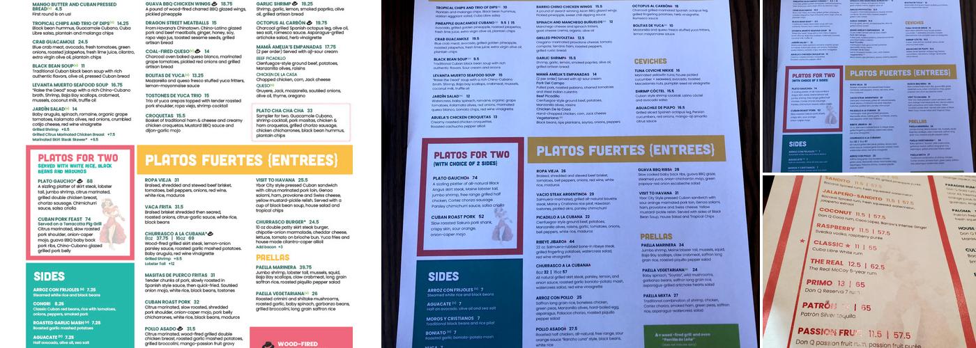Cuba Libre Restaurant & Rum Bar - Fort Lauderdale Menu