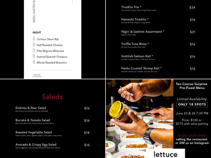 Lettuce & Tomato Market + Eatery Menu
