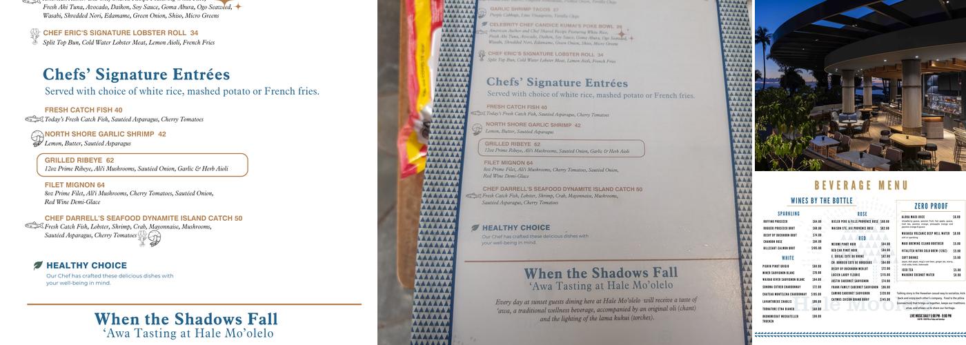 Hale Mo'olelo Menu
