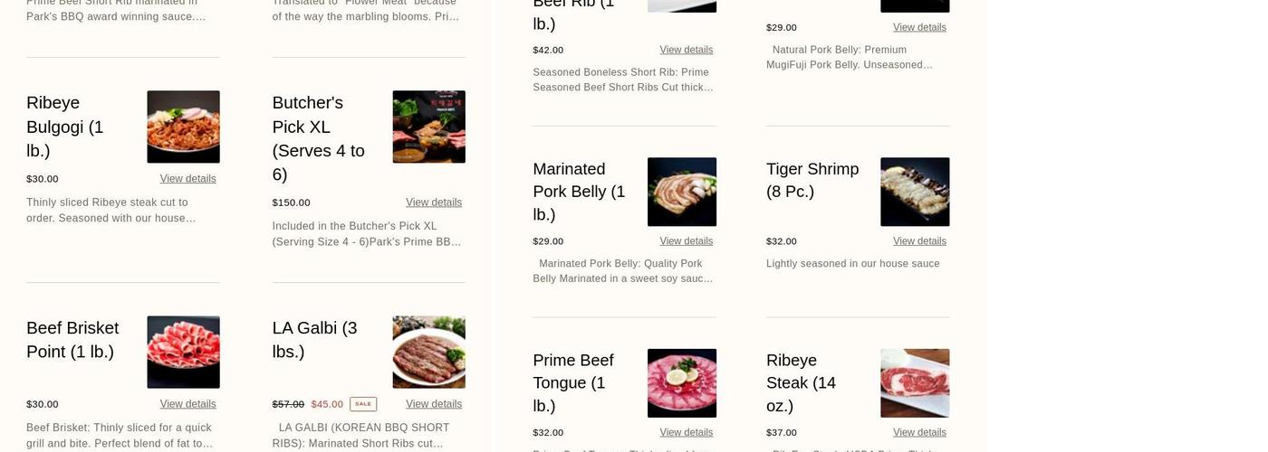 Parks2Go Menu