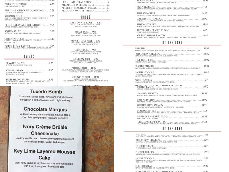 Seabass Restaurant Menu