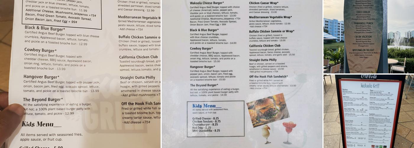 Wakoola Grill Menu