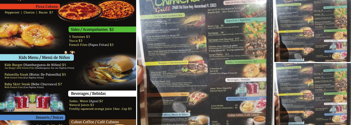 Chimichurri Grill Menu