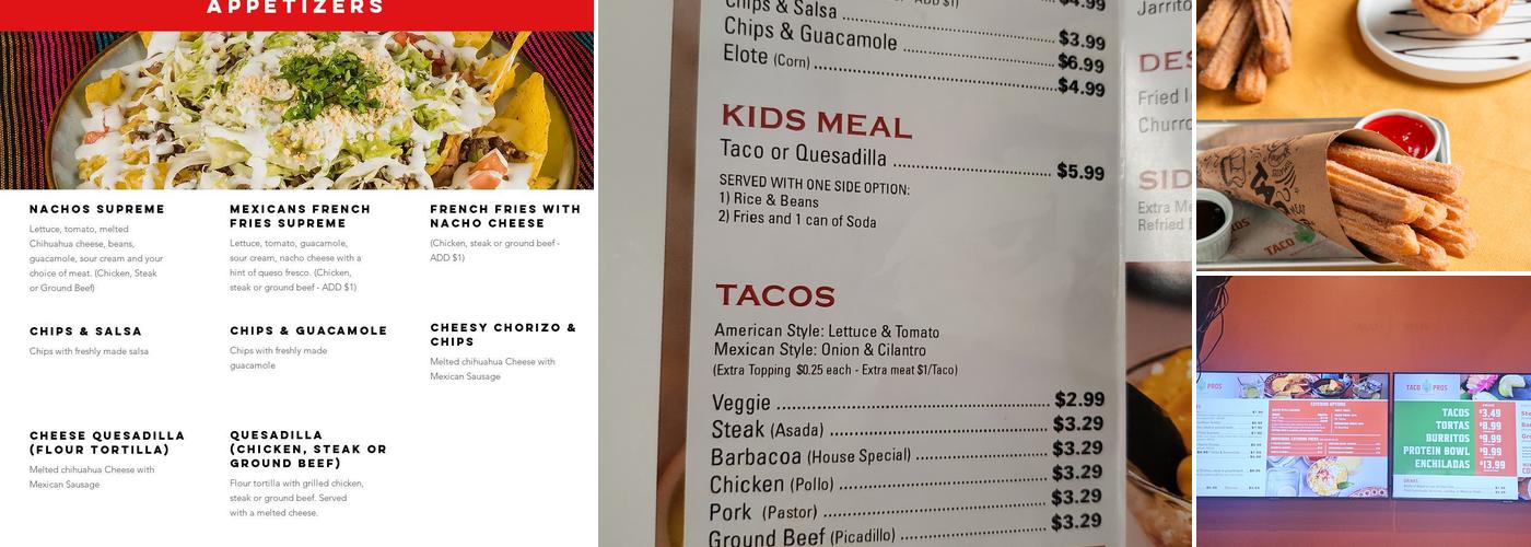 Taco Pros - Mexican Cocina (River West) Menu