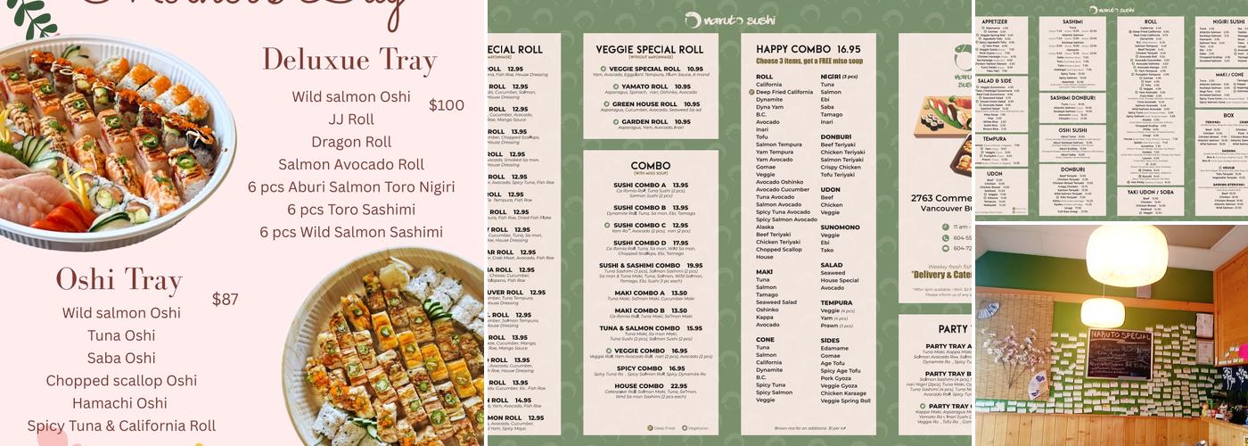 Naruto Sushi Menu