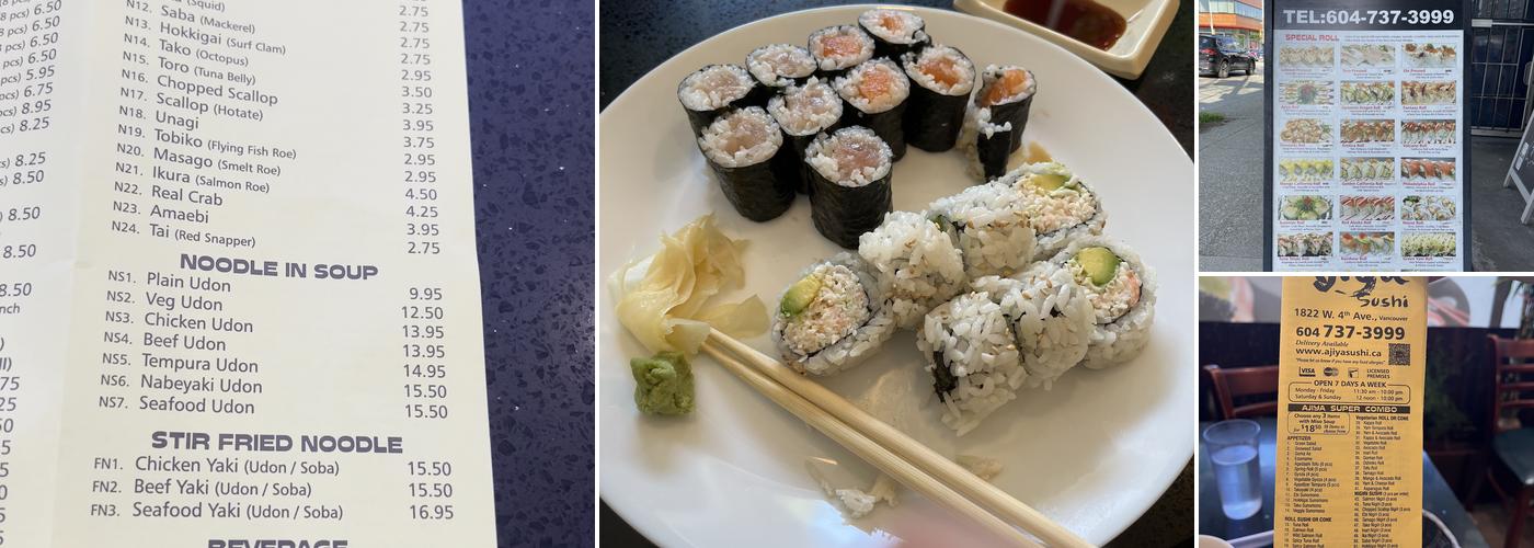Ajiya Sushi Menu