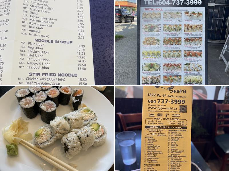 Ajiya Sushi Menu