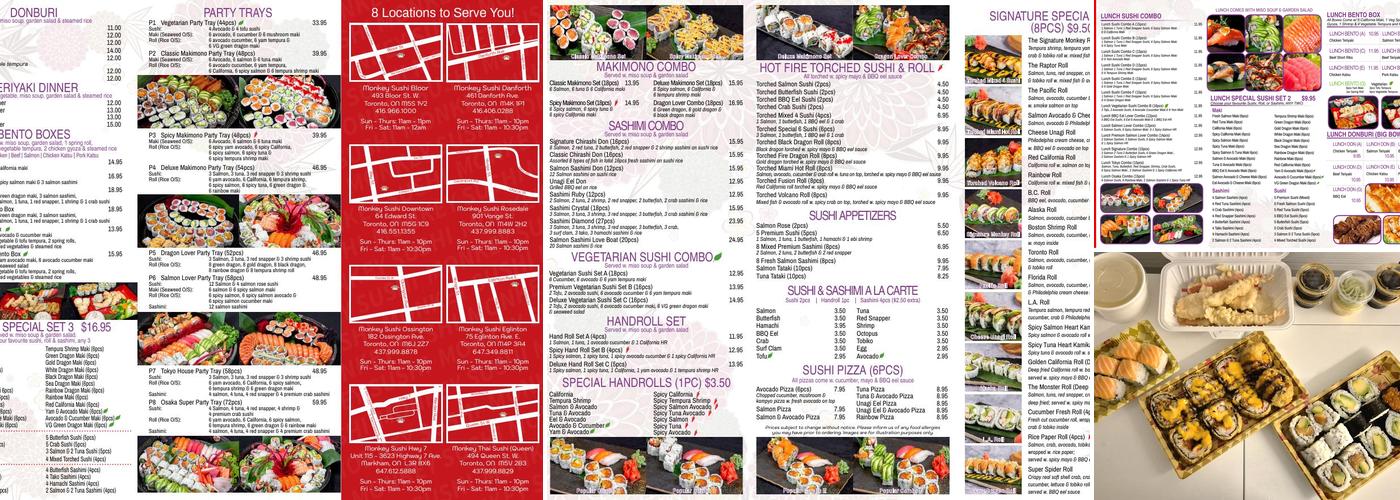 Monkey Sushi Menu