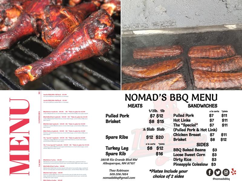 Nomad's BBQ Menu
