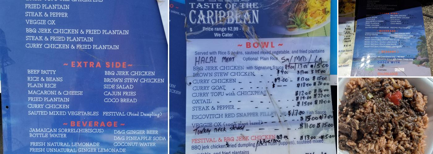 Ava's Taste Of The Caribbean Menu