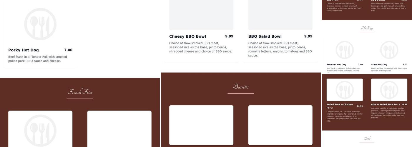 Raining BBQ & Grill Menu