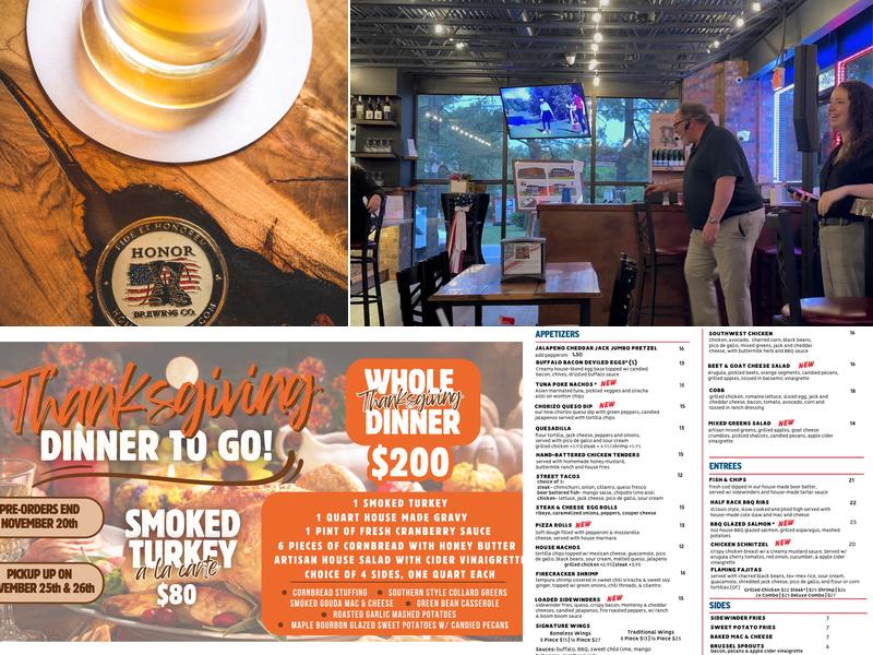 Honor Brewing Company - Chantilly Private Event Space Menu