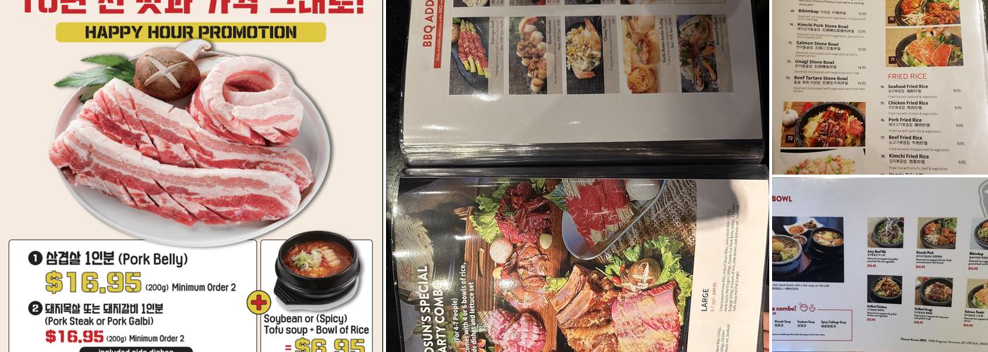 Chosun Korean BBQ Menu