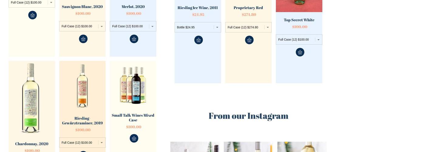 Small Talk Vineyards Menu