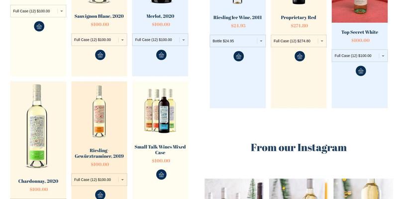 Small Talk Vineyards Menu